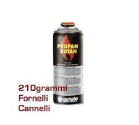 CARTUCCIA BOMBOLA BOMBOLETTA GAS PROPANO BUTANO 210 gr VALVOLA Cannello e Fornel