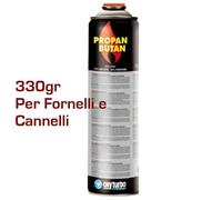 CARTUCCIA BOMBOLA BOMBOLETTA GAS PROPANO BUTANO 330 gr VALVOLA Cannello Fornelli