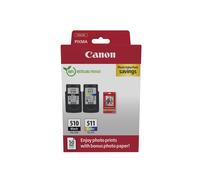 Cartuccia Canon PG-510 CL-511 Multipack + 50 fogli fotografici 10x15 cm originali