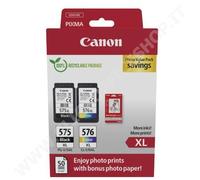 CARTUCCIA CANON PG-575XL CL-576XL + FOGLI COLORE ORIGINALE