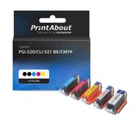 Cartuccia compatibile Canon PGI-520/CLI-521 BK/CMYK - 5 colori Multipack