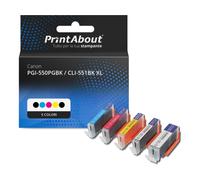 Cartuccia compatibile Canon PGI-550PGBK / CLI-551BK XL - 5 colori Alta capacità Multipack