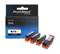 Cartuccia compatibile Epson 26XL (T2636) - 4 colori ad alta capacità multipack
