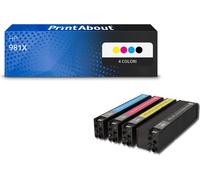 Cartuccia compatibile HP 981X (L0R09/10/11/12A) - 4 colori Alta capacità Multipack