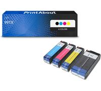Cartuccia compatibile HP 991X (M0K02AE + M0J90/94/98AE) - 4 colori Alta capacità Multipack