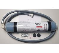 Cartuccia di desale completa con supporto da parete e tubo di riempimento.