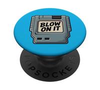 Cartuccia di gioco retrò Blow On It 80s 90s Art PopSockets PopGrip Adesivo