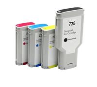 Cartuccia di inchiostro compatibile 130ml 300ml per designJet T730 T830 Works con F9J68A F9J67A F9J66A F9J65A 728(Matte Black-300ML)