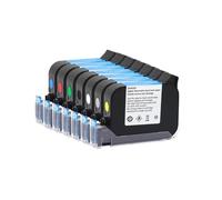 Cartuccia di inchiostro di ricambio 1 pz JS12M JS12(M) 600 DPI 12,7 mm Stampante a getto d'inchiostro termica portatile Inchiostro eco solvente ad asciugatura rapida per testo codice(1set(7Colors))