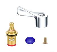 Cartuccia di ricambio in ottone e ceramica con maniglie a leva in metallo in lega di zinco, valvola a quarto di giro per rubinetto del bagno e lavello della cucina (segno di acqua fredda)