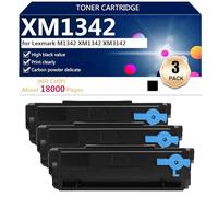 Cartuccia di Toner ad Alta capacità Compatibile XM1342 per Lexmark M1342 XM1342 XM3142 Stampante, Stampa Fluida,3*Black