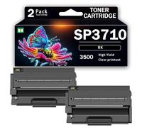 Cartuccia di toner nero ad alta capacità compatibile per Ricoh SP3710 SP3710X da utilizzare con la stampante laser Ricoh Aficio SP3710SF SP3710DN M320F P311, può aggiungere inchiostro,3500Page-2PCS