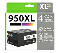 Cartuccia d'inchiostro compatibile 950XL 951XL replacement per HP - Nero/Colore alta resa - Per OfficeJet Pro 8100 8600 8600plus 8610 8620 8660 251dw 276dw - Nero 2000 pagine/Colore 1500 pagine,BK