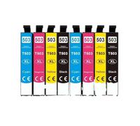 Cartuccia d'inchiostro, compatibile con Epson, 503XL T503 | XP-5200, XP-5205, WF-2960DWF, WF-2965DWF, nero, giallo, ciano, magenta(8pcs)