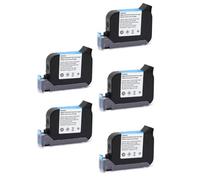 Cartuccia d'inchiostro compatibile con stampante portatile JS12 600 DPI Premier Fast Dry Eco Solvent Stampante a getto d'inchiostro con altezza di stampa 12,7 mm Colorata(JS12-Black-5pcs)