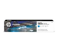 HP 981X Ciano, Cartuccia Inchiostro Originale, Alta capacità | Compatibile con HP PageWide Serie Enterprise Color 556 e Enterprise Color Flow MFP 586z, 10000 pagine (L0R09A)