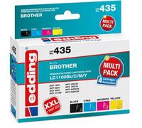 cartucce per stampante edding EDD-435 nero ciano magenta giallo compatibili con Brother LC-1100BK/C/M/Y set di 4
