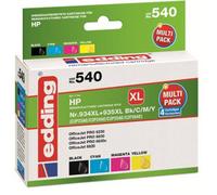 edding - Cartuccia di inchiostro EDD-540, sostituisce HP 934XL/935XL (C2P23/C2P24/C2P25/C2P26) Multipack 4 - nero, ciano, magenta, giallo - 1 x 45 + 3 x 12 ml