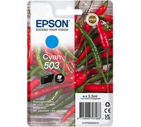 Epson 503 Serie Peperoncini - Cartucce per stampante getto d'inchiostro, Singlepack 1 Colore (Ciano 3.3 ml), Formato STD, Stampe affidabili casa e ufficio, Confezione Retail, C13T09Q24010