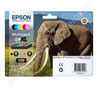 CARTUCCIA EPSON 6PZ C13T24384011 ELEFANTE 24XL (500PGNERO 740 COL) BK-C-M-Y/CCH/