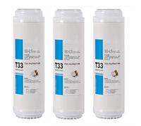Cartuccia filtro acqua 3 pezzi, carbone attivo cocco GAC con alto valore iodio, set universale T33 per sistema osmosi inversa sottolavello