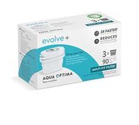 Cartuccia filtro acqua Aqua Optima, confezione da 3 (fornitura per 3 mesi), Evolve+, compatibile con Brita Maxtra, Maxtra+ e PerfectFit*, sistema di filtraggio