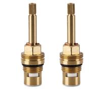 Cartuccia in ottone con disco ceramico, Confezione da 2 cartucce for rubinetto in ceramica in ottone con filettatura G1/2, 20 denti, scanalatura a un quarto di giro, 83,5x24 mm