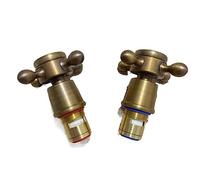 Cartuccia in ottone con disco in ceramica, Valvola for rubinetto in ceramica in ottone con maniglia a croce a un quarto di giro for da cucina for bagno multicolore(A Red+blue)