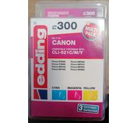 Cartuccia inchiostro originale Edding 300 per Canon CLI-521 Multi Pixma IP 47...