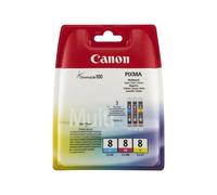 CARTUCCIA ORIGINALE CANON 0621B029 CLI8 13ml 470 Pagine C M Y CONFEZIONE 3 PEZZI