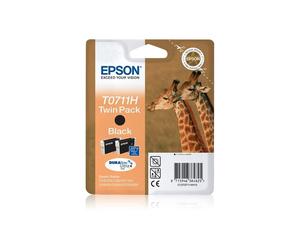 CARTUCCIA ORIGINALE EPSON T0711H Bk Nero 11 1ML 370 Pagine Confezione 2 Pezzi