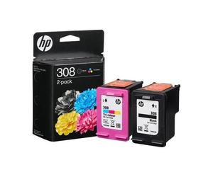 CARTUCCIA ORIGINALE HP 308 KIT 2 PEZZI 6L6S6UE BK + COL Colore 160 / 120 Pagine