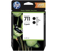 CARTUCCIA ORIGINALE HP P2V31A 711 Bk Nero 80ml MULTIPACK 2 PEZZI