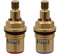 Cartuccia per rubinetto, valvola in ottone, Faucet Cartridge Ceramic Disc Valve 1/2 Inch 50mm Length 20 Teeth 7.6mm Spline Multicolor(Red+blue)