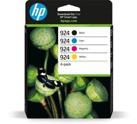 HP 924 Nero, Ciano, Magenta, Giallo, Confezione da 4 Cartucce Originali | Compatibile con HP OfficeJet Pro serie 8120 e 8130, 400 pagine (6C3Z1NE)