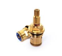 Cartuccia rubinetto, cartuccia rubinetto con disco ceramico in ottone, ricambio valvola rubinetto, quarto di giro G3/4" x 65 mm x 10 mm lunghezza scanalatura, 20 denti (KK-55MM)