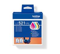 Brother lc521val cartuccia d'inchiostro 4 pz originale nero, ciano, magenta, giallo