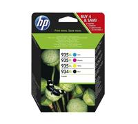 HP 934XL/935XL Nero, Ciano, Giallo e Magenta, X4E14AE, confezione da 4 Cartucce Originali HP, ad Alta Capacità, Compatibili con Stampanti HP OfficeJet 6820, 6230, 6830
