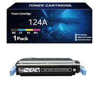 Cartuccia Toner 124A Q6000A Q6001A Q6002A Q6003A di Ricambio per HP LaserJet 2600n 2605d 2605dn 2605dn 2605dtn CM1015 CM1015mfp CM1017mfp CM1017 2600n Stampante,BK-1 Pack