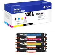 Cartuccia toner 130A compatibile con chip per HP 130A CF350A CF351A CF352A CF353A Cartucce toner ad alta capacità per stampante HP M176N M177FW Stampa ad alta definizione (BK, M, Y, C,4 color