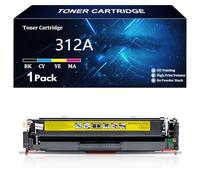 Cartuccia Toner 312A CF380A CF381A CF382A CF383A Sostitutiva per HP Color LaserJet Pro M476dn MFP M476dw MFP M476dnw MFP Stampante,Yellow-1 Pack