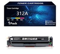 Cartuccia Toner 312A CF380A CF381A CF382A CF383A Sostitutiva per HP Color LaserJet Pro M476dn MFP M476dw MFP M476dnw MFP Stampante,Black-1 Pack