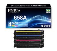 Cartuccia Toner 658A (nero/giallo/ciano/magenta) per HP M751dn M751n Stampante, Sostituzione Cartucce Toner Compatibili W2000A W2001A W2002A W2003A,4 Colors-1 Pack
