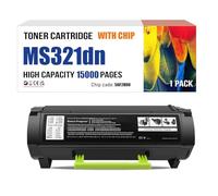 Cartuccia Toner Ad Alta Capacità MS321dn 56F2000 56F2H00 Cartuccia Toner Compatibile Di Ricambio Per Stampanti Lexmark MS321 MS421 MS521 MS621 MS622 MX321 MX421 MX521 MX522 MX622,Black-15000 Pages
