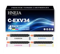 Cartuccia Toner C-EXV34, Cartucce Toner Compatibili 3782B002AA 3783B002AA 3784B002AA 3785B002AA per Canon ImageRUNNER ADVANCE C2020 C2025 C2030 C2220 C2225 C2230 Stampanti,4 Colors-1 Pack