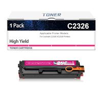 Cartuccia Toner C2326, Ricambio Compatibile Per Lexmark C2326 24B7495 24B7496 24B7497 24B7498, Per Stampanti C2326 XC2326, Senza Chip, 5500-6000 Pagine,Magenta-1 Pack
