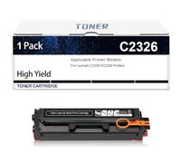 Cartuccia Toner C2326, Ricambio Compatibile Per Lexmark C2326 24B7495 24B7496 24B7497 24B7498, Per Stampanti C2326 XC2326, Senza Chip, 5500-6000 Pagine,Black-1 Pack