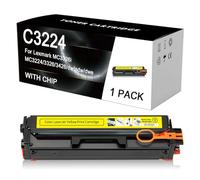 Cartuccia toner C3224 compatibile con stampanti Lexmark C3224 C3326 C3426 MC3224 MC3326 MC3426, ricariche per cartucce toner C3220K0 C3220C0 C3220M0 C3220Y0,Y-1500 Pages