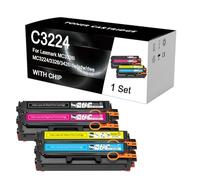 Cartuccia toner C3224 compatibile con stampanti Lexmark C3224 C3326 C3426 MC3224 MC3326 MC3426, ricariche per cartucce toner C3220K0 C3220C0 C3220M0 C3220Y0,Set-1500 Pages