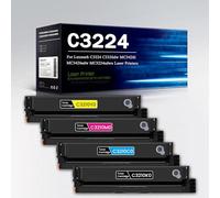 Cartuccia toner C3224 compatibile per Lexmark C3224 (senza chip), sostituzione per stampante C3224dw C3326dw C3426dw MC3224adwe MC3224dwe MC3224i MC3326adwe, 1500 pagine,4Color-1Pack